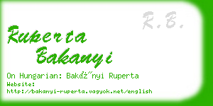 ruperta bakanyi business card